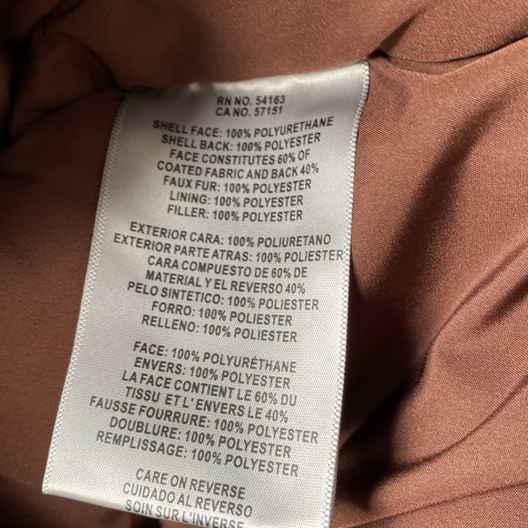 Levi's Women’s Faux Leather Puffer Sherpa Collared Brown Jacket Size M - Picture 14 of 14